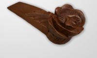 door-stop_flower Carved Floral Teak Wood Door Stopper