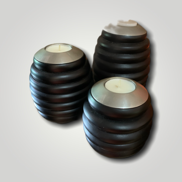 Block Round Tea Light (Set of three)